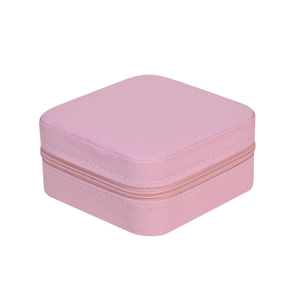 Alhajero organizador de viaje con cierre, interior tipo terciopelo y compartimentos para joyería personalizado para empresas.