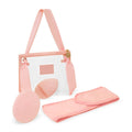 Set de limpieza facial con banda ajustable para el cabello, cepillo de silicón, esponja facial y bolsa de malla personalizada.