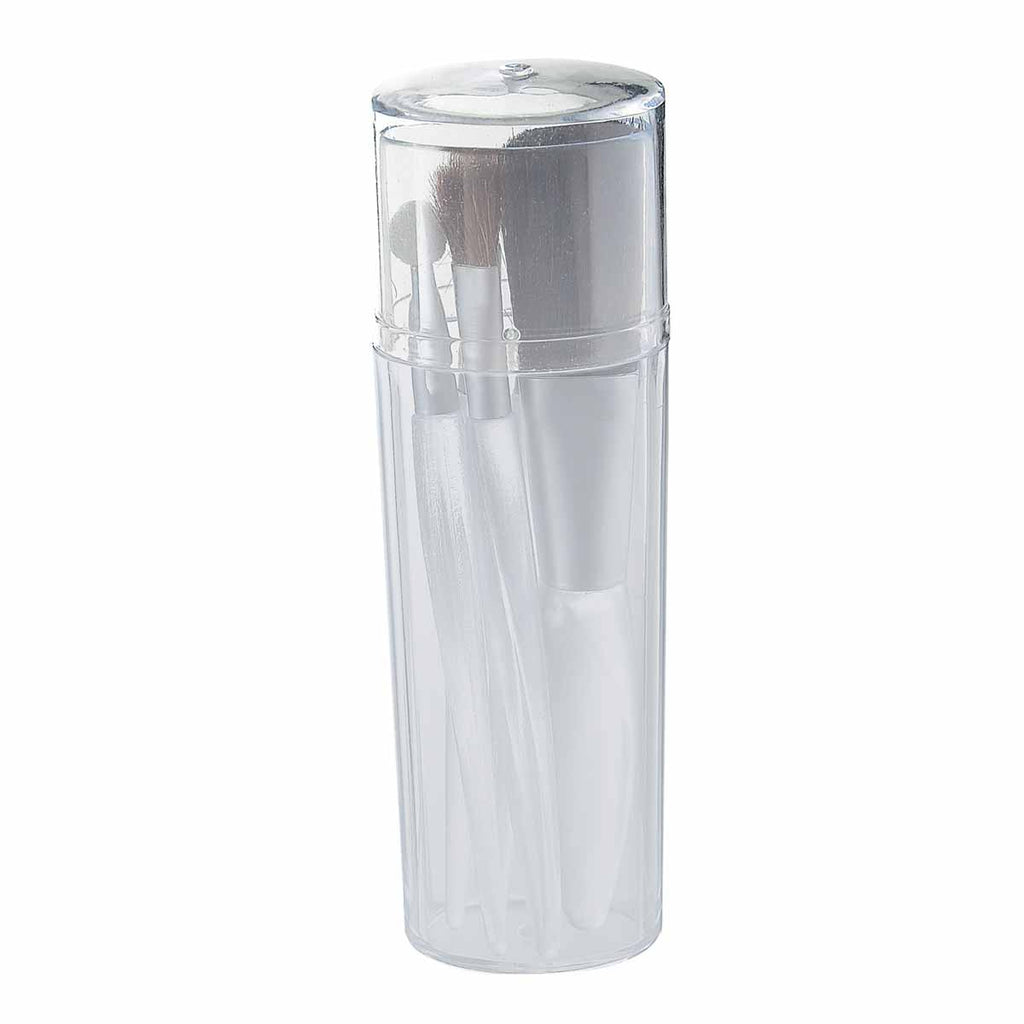 Set de cinco brochas y aplicadores para maquillaje con estuche personalizado para empresas y marcas de belleza.