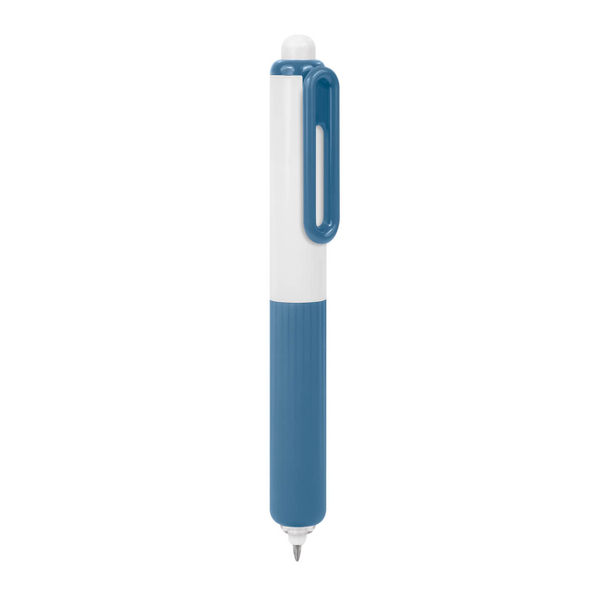Bolígrafo de gel personalizado con grip de silicón antiderrapante y mecanismo pulsador para empresas.