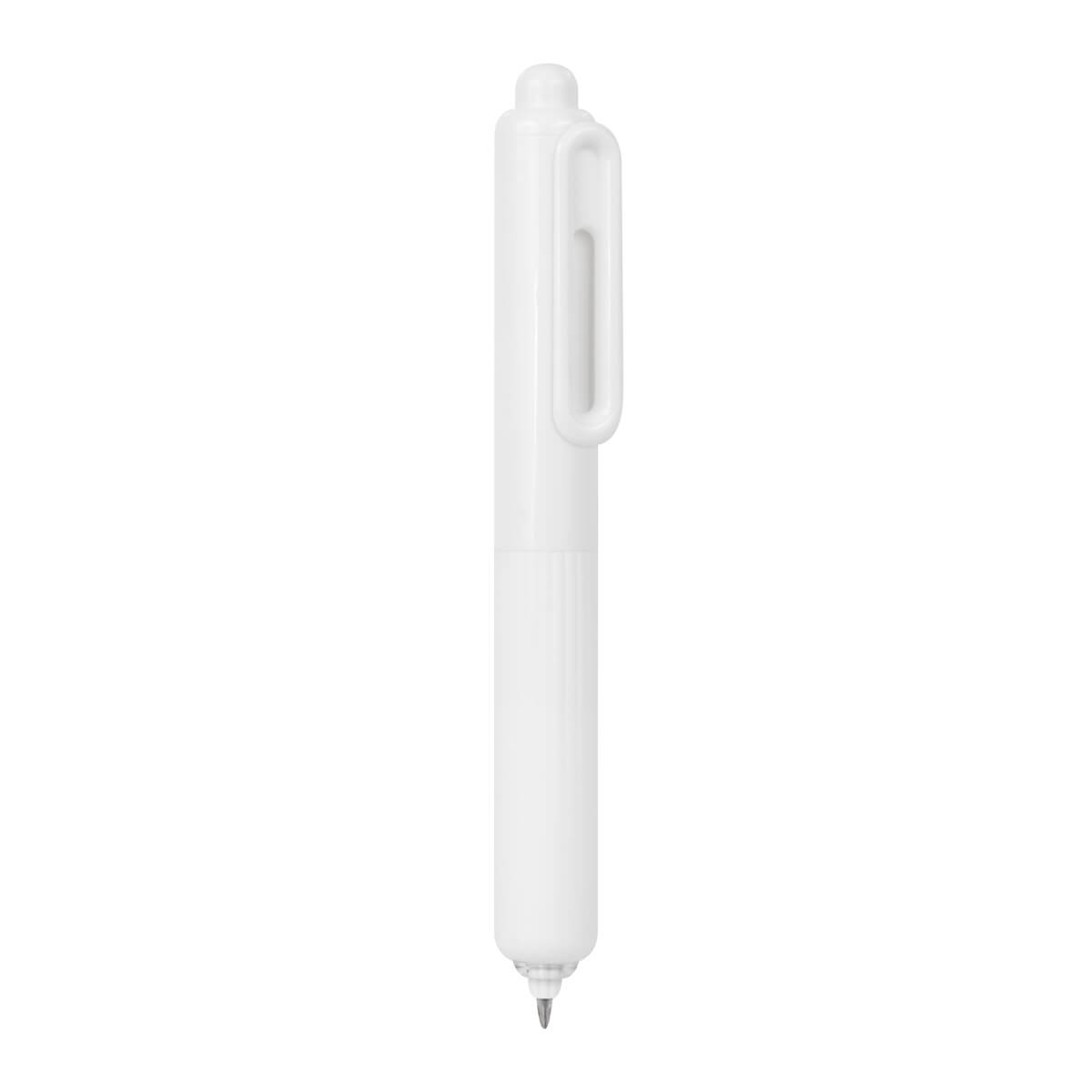 Bolígrafo de gel personalizado con grip de silicón antiderrapante y mecanismo pulsador para empresas.
