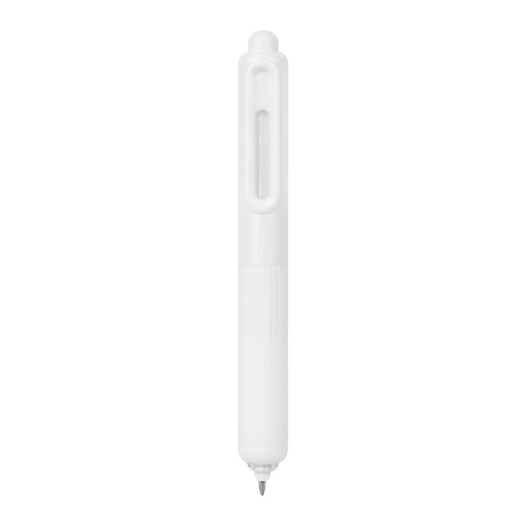 Bolígrafo de gel personalizado con grip de silicón antiderrapante y mecanismo pulsador para empresas.
