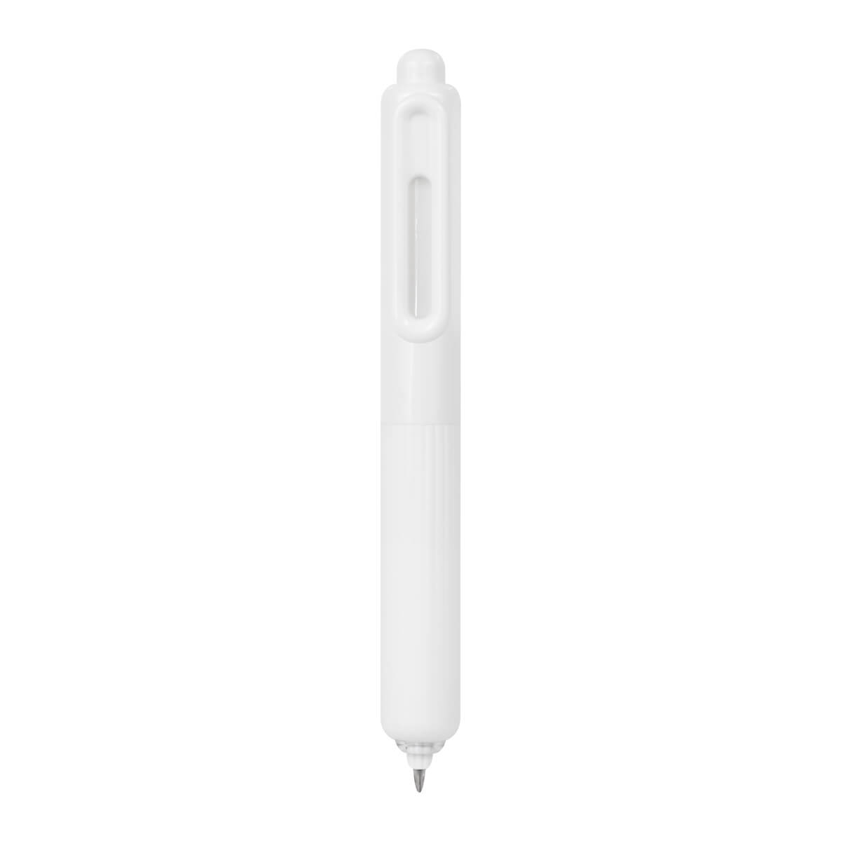 Bolígrafo de gel personalizado con grip de silicón antiderrapante y mecanismo pulsador para empresas.