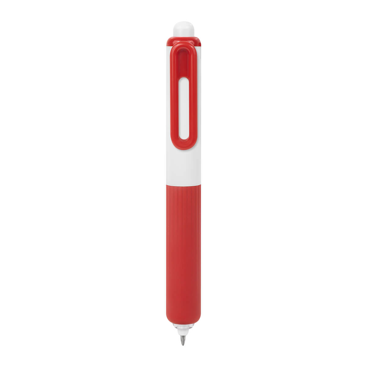 Bolígrafo de gel personalizado con grip de silicón antiderrapante y mecanismo pulsador para empresas.