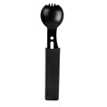 Cubierto multifuncional de metal con tenedor, cuchillo y destapador personalizado para empresas.