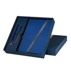 Set ejecutivo de libreta de curpiel con solapa magnética y bolígrafo de acero inoxidable personalizado para empresas.