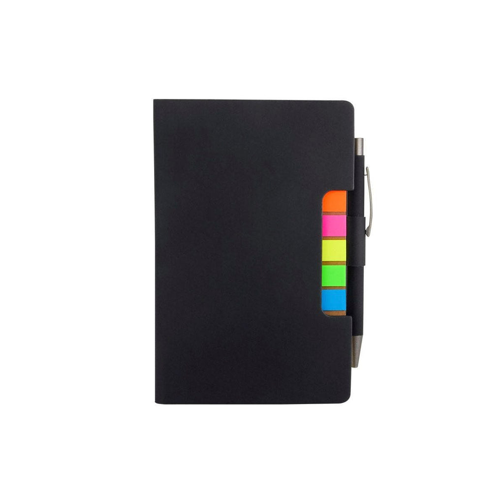 Libreta ejecutiva personalizada con bolígrafo, notas adhesivas de colores y cubierta de curpiel para empresas | Maasa