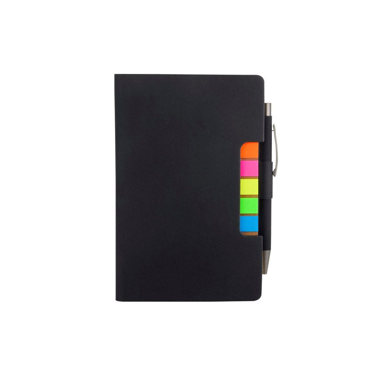 Libreta ejecutiva personalizada con bolígrafo, notas adhesivas de colores y cubierta de curpiel para empresas | Maasa