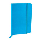Libreta ejecutiva de curpiel personalizada con 80 hojas, separador y cierre elástico para empresas.