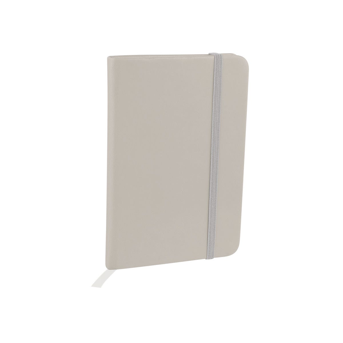 Libreta ejecutiva de curpiel personalizada con 80 hojas, separador y cierre elástico para empresas.
