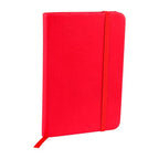 Libreta ejecutiva de curpiel personalizada con 80 hojas, separador y cierre elástico para empresas.