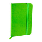 Libreta ejecutiva de curpiel personalizada con 80 hojas, separador y cierre elástico para empresas.