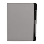 Libreta de curpiel personalizada con 80 hojas y bolígrafo con terminado rubber para empresas