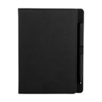 Libreta de curpiel personalizada con 80 hojas y bolígrafo con terminado rubber para empresas