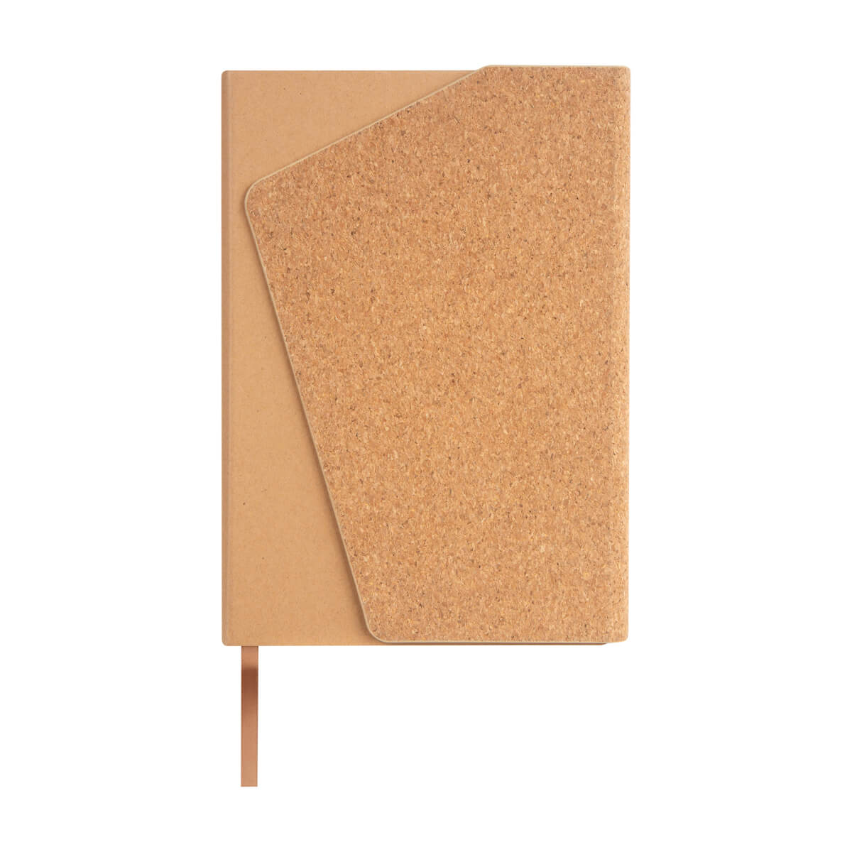 Libreta ecológica de corcho personalizada con cierre magnético, hojas rayadas y cubierta rígida para empresas.