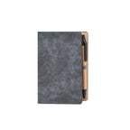 Libreta de curpiel personalizada con bolígrafo ecológico y notas adheribles de colores para empresas.