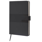Libreta ejecutiva de curpiel personalizada con broche magnético y 80 hojas para empresas.