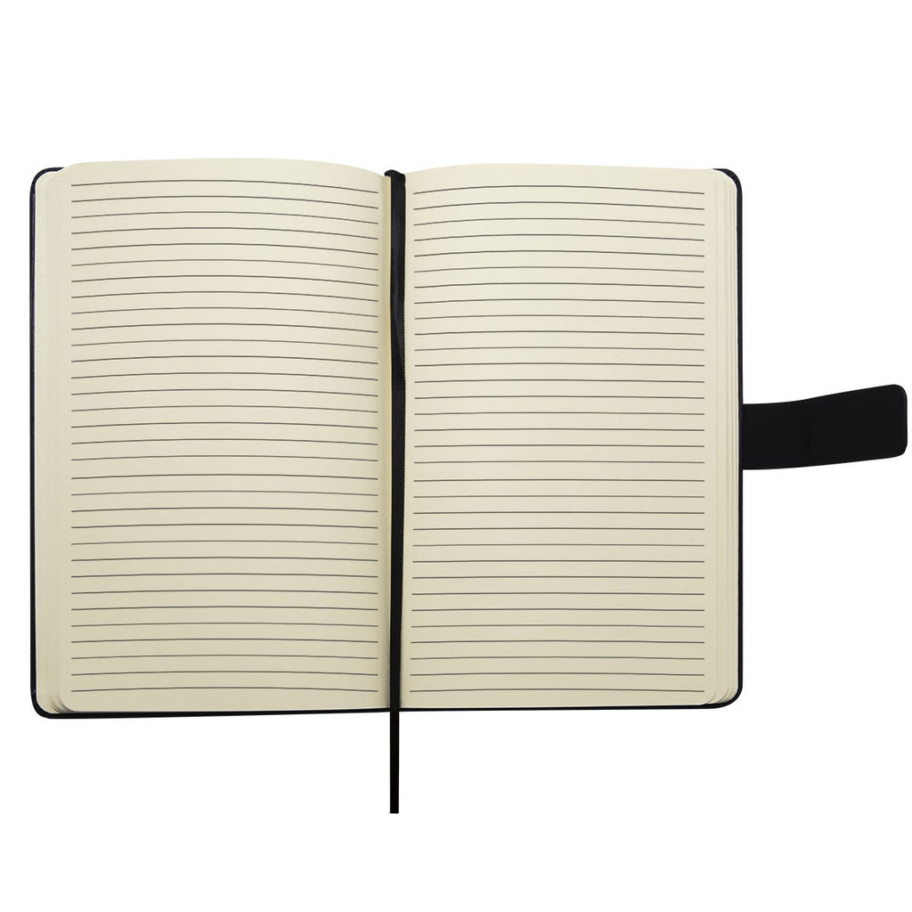 Libreta ejecutiva de curpiel personalizada con broche magnético y 80 hojas para empresas.
