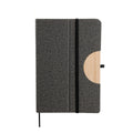 Libreta ejecutiva personalizada con soporte para smartphone, cubierta de curpiel y bambú para empresas.