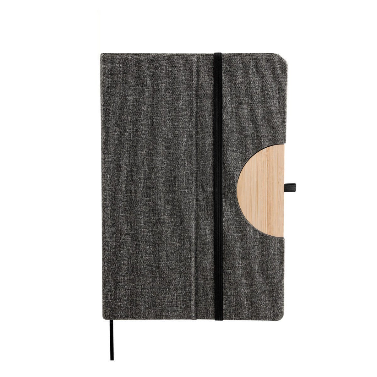 Libreta ejecutiva personalizada con soporte para smartphone, cubierta de curpiel y bambú para empresas.