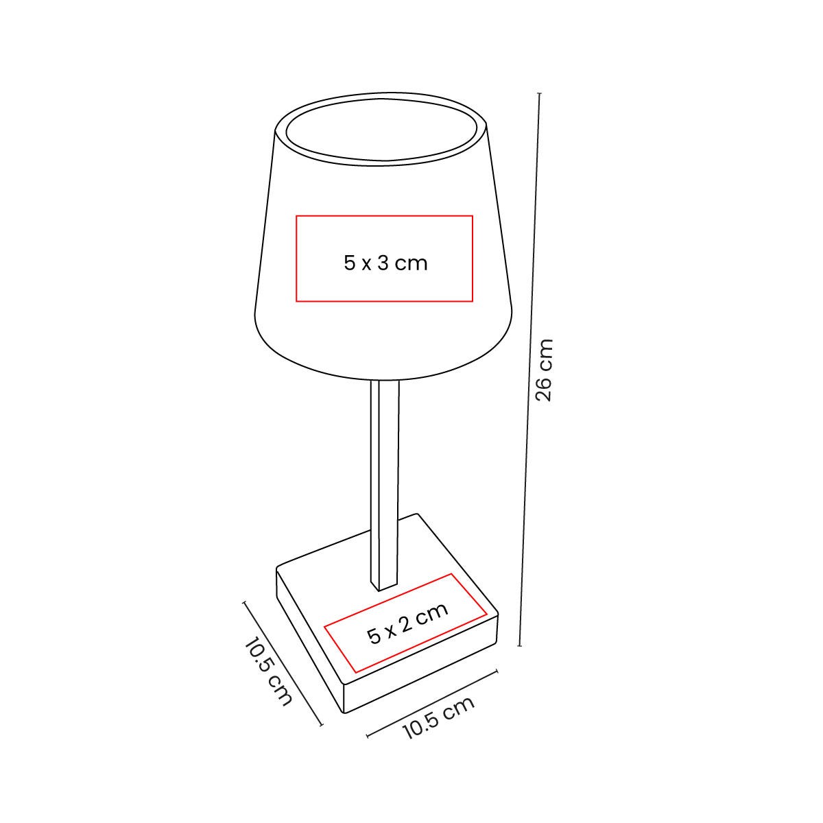 Lámpara de mesa LED con botón táctil y 3 intensidades personalizada para empresas.