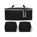 Set de viaje personalizado con estuche organizador y dos neceseres para artículos personales y accesorios.