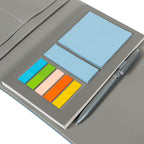 Kit ejecutivo premium personalizado con termo de acero inoxidable, libreta de curpiel, bolígrafo y caja de presentación.