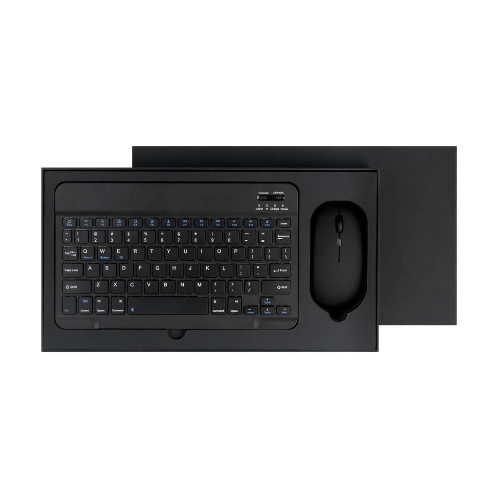 Set de teclado y mouse inalámbricos con Bluetooth, luz RGB y caja de regalo personalizable para empresas.