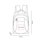 Mochila escolar personalizada para empresas con compartimento para laptop de 14 pulgadas y organizador frontal para accesorios.