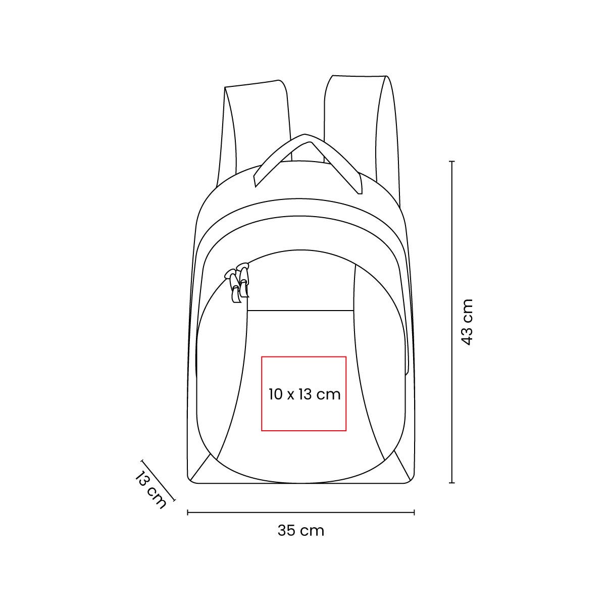 Mochila escolar personalizada para empresas con compartimento para laptop de 14 pulgadas y organizador frontal para accesorios.