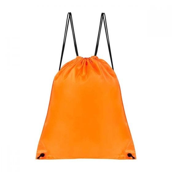 Bolsa mochila promocional personalizada con cordón y cierre de jareta para eventos corporativos y campañas publicitarias.