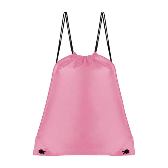 Bolsa mochila promocional personalizada con cordón y cierre de jareta para eventos corporativos y campañas publicitarias.