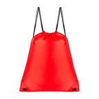 Bolsa mochila promocional personalizada con cordón y cierre de jareta para eventos corporativos y campañas publicitarias.
