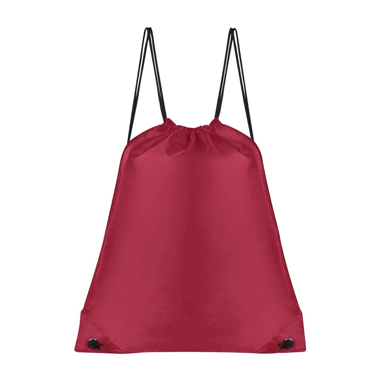 Bolsa mochila promocional personalizada con cordón y cierre de jareta para eventos corporativos y campañas publicitarias.
