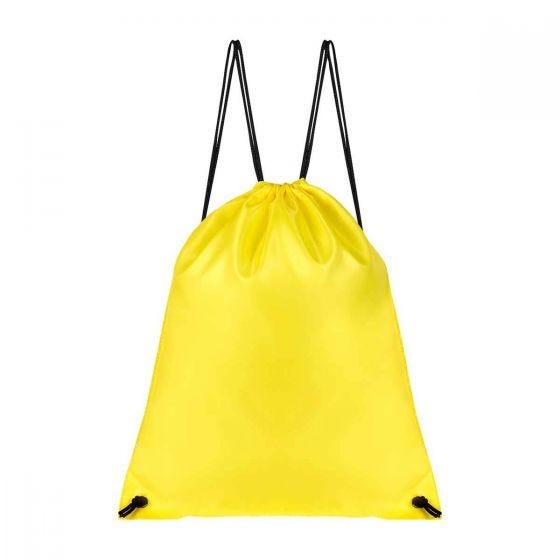 Bolsa mochila promocional personalizada con cordón y cierre de jareta para eventos corporativos y campañas publicitarias.