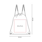 Bolsa mochila promocional personalizada con cordón y cierre de jareta para eventos corporativos y campañas publicitarias.