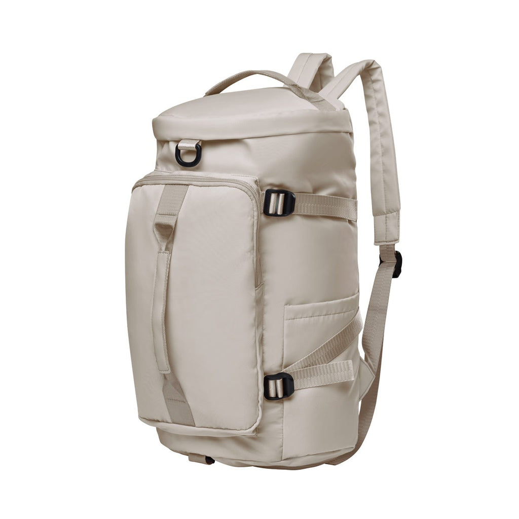 Mochila de viaje personalizada para empresas con compartimento para laptop de 14 pulgadas y espacio independiente para calzado.