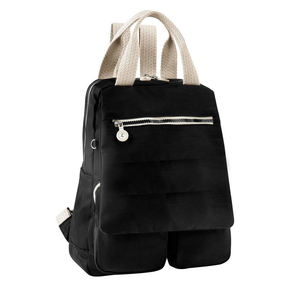 Mochila casual promocional personalizada para empresas con compartimento para laptop de 13 pulgadas y múltiples bolsillos organizadores.