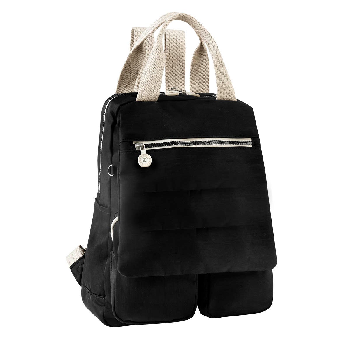 Mochila casual promocional personalizada para empresas con compartimento para laptop de 13 pulgadas y múltiples bolsillos organizadores.