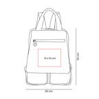 Mochila casual promocional personalizada para empresas con compartimento para laptop de 13 pulgadas y múltiples bolsillos organizadores.