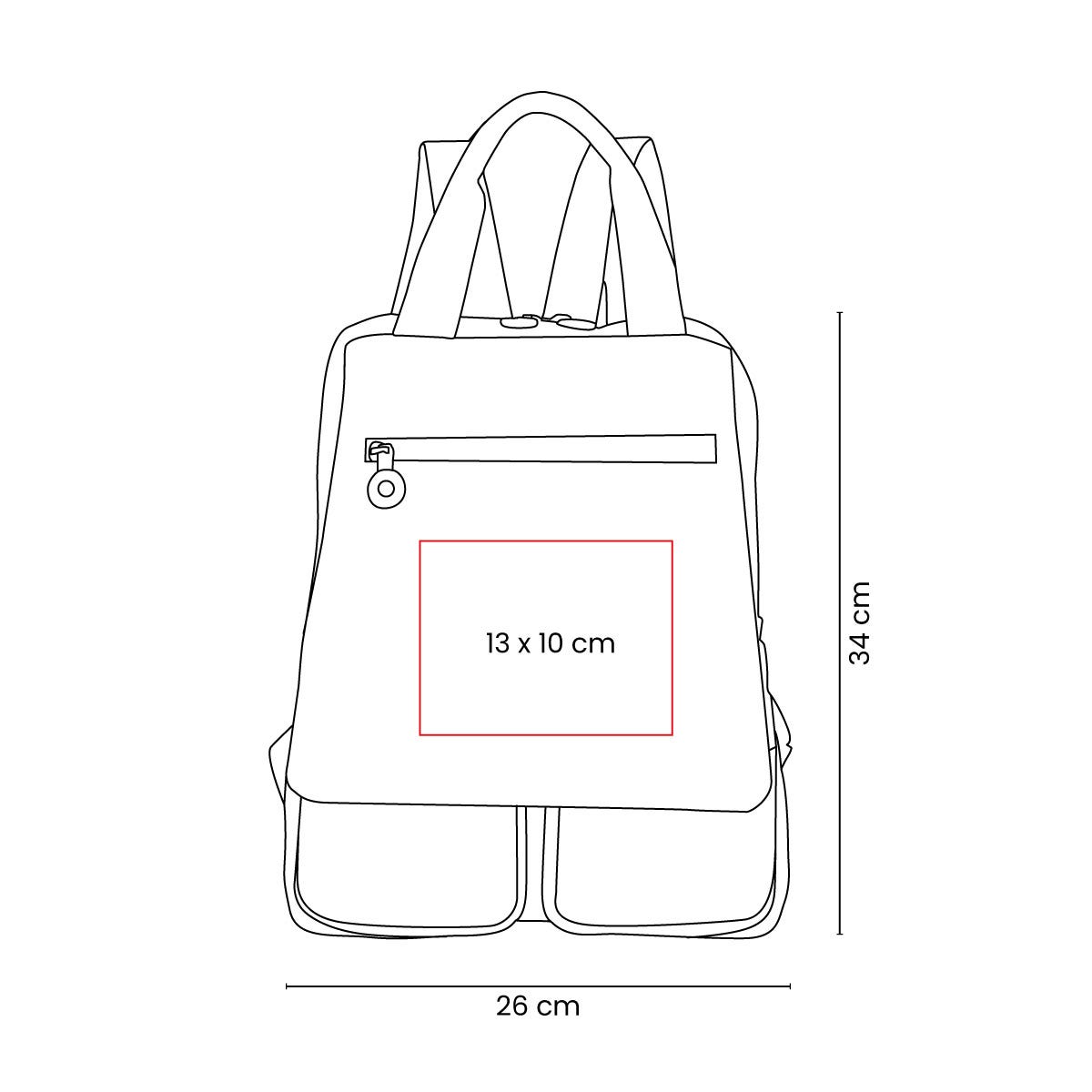Mochila casual promocional personalizada para empresas con compartimento para laptop de 13 pulgadas y múltiples bolsillos organizadores.