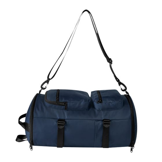 Mochila maleta promocional personalizada para empresas con compartimento para laptop de 17 pulgadas y espacio independiente para calzado.