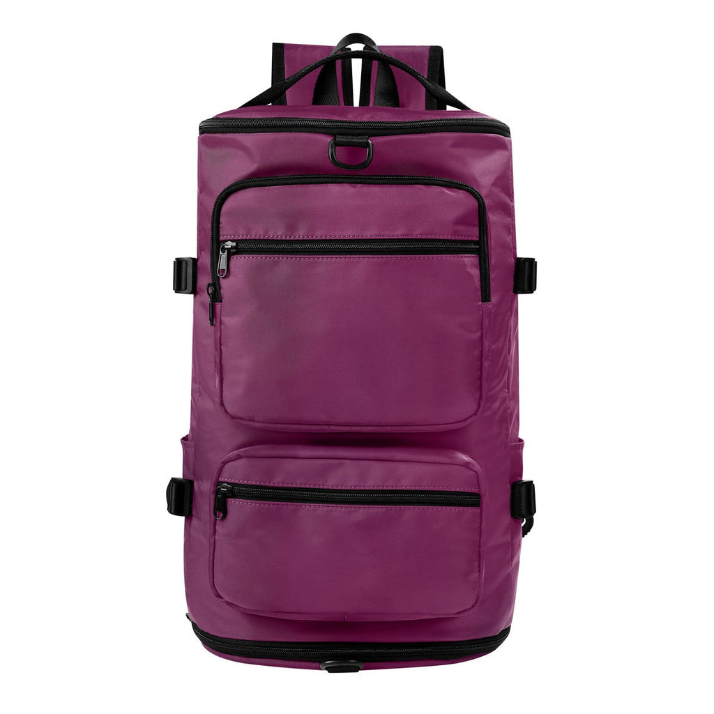 Mochila maleta promocional personalizada para empresas con compartimento para laptop de 17 pulgadas y espacio independiente para calzado.
