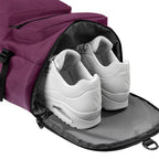 Mochila maleta promocional personalizada para empresas con compartimento para laptop de 17 pulgadas y espacio independiente para calzado.