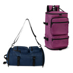 Mochila maleta promocional personalizada para empresas con compartimento para laptop de 17 pulgadas y espacio independiente para calzado.
