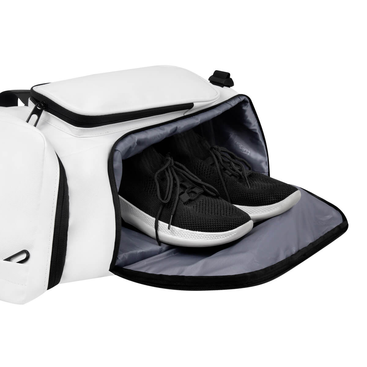 Mochila de viaje promocional personalizada para empresas con compartimento para laptop de 16 pulgadas y bolsillos laterales funcionales.