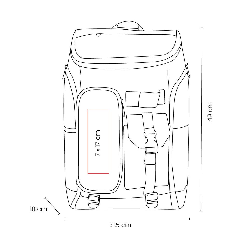 Mochila de viaje promocional personalizada para empresas con compartimento para laptop de 16 pulgadas y bolsillos laterales funcionales.