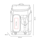 Mochila de viaje promocional personalizada para empresas con compartimento para laptop de 16 pulgadas y bolsillos laterales funcionales.