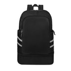Mochila deportiva promocional personalizada con compartimento para calzado y bolsillo impermeable para ropa húmeda.