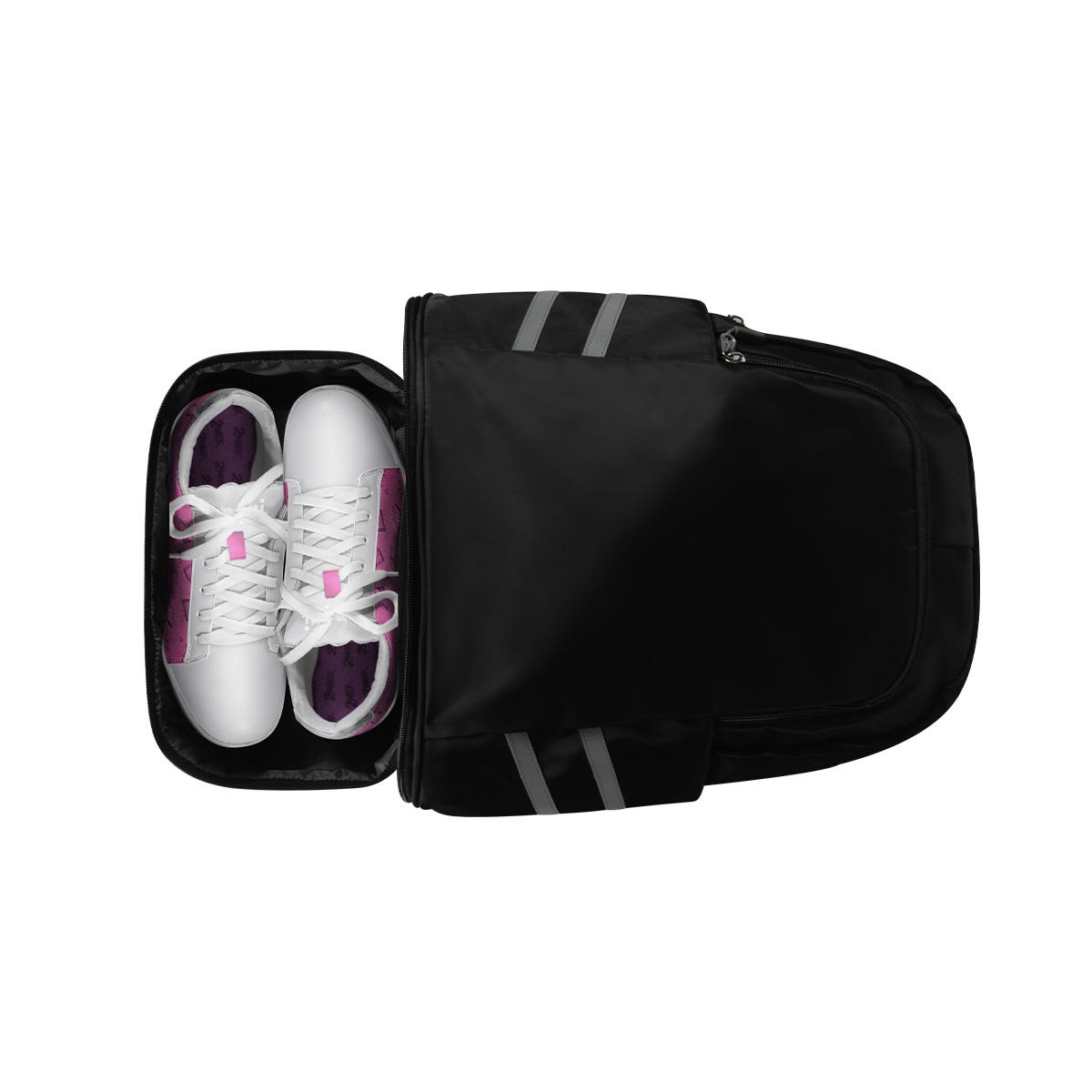 Mochila deportiva promocional personalizada con compartimento para calzado y bolsillo impermeable para ropa húmeda.